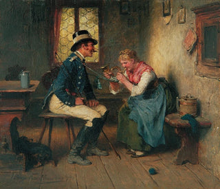 z modelem z postojem - Hugo Kauffmann — widok dzieła