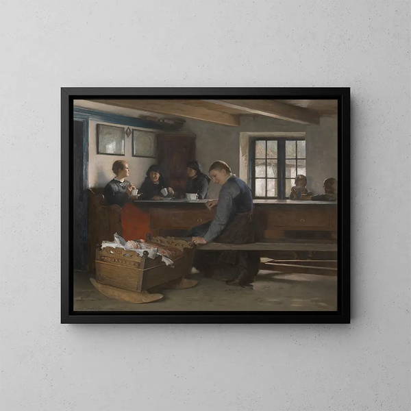 Wizyta u najemcy - Hugo Salmson — oprawiony obraz na ścianie