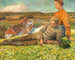 Wiosenny krajobraz z młodym parą - Hugo Walzer — widok dzieła