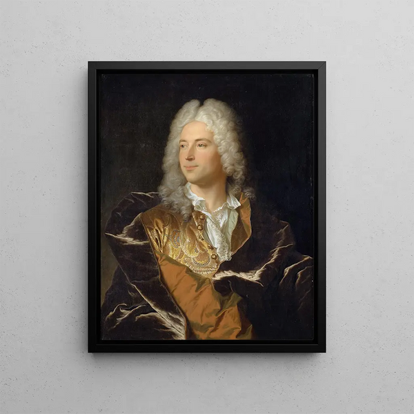 Portret rycerza Lucasa Schaub z Bazylei - Hyacinthe Rigaud — oprawiony obraz na ścianie