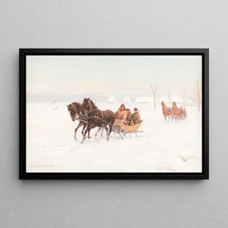 Ignacy Zygmuntowicz - Sleights in snowy landscape.webp