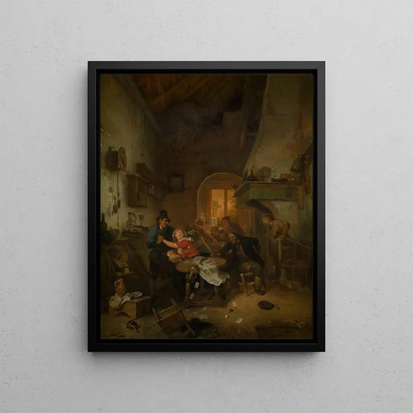 Graczy kart kłócących się - Ignatius Josephus Van Regemorter — oprawiony obraz na ścianie