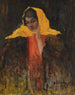 Portret damy w żółtym szalu - Ilya Abramovich Grinman — widok dzieła