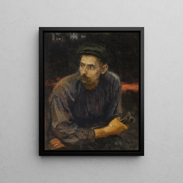 Portret robotnika - Ilya Efimovich Repin — oprawiony obraz na ścianie