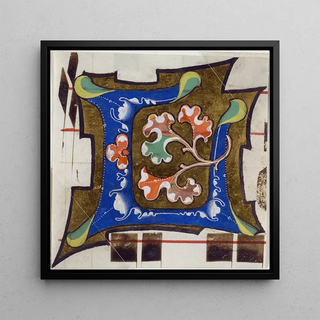 Initiale décorée L avec des fleurs d'un livre de chœur - Anonyme