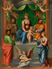 Matka Boska z Dzieciątkiem na tronie z świętym Pawłem, świętym Franciszkiem z Asyżu, świętym Józefem i Marią Magdaleną - Innocenzo da Imola — widok dzieła