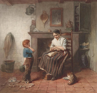 Intérieur avec un petit garçon, un cerf-volant et une femme - Frederik Willem Zürcher