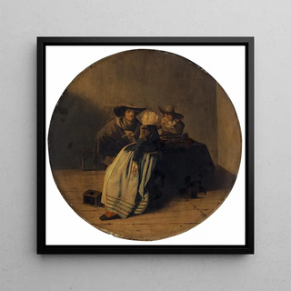 Intérieur avec une fête fumant autour d'une table - Pieter Codde