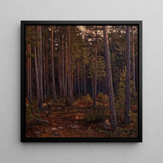 Intérieur d'une forêt de conifères - Herman Norrman