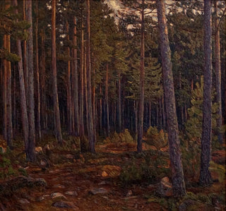 Intérieur d'une forêt de conifères - Herman Norrman