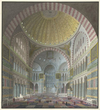Intérieur de la Sainte-Sophie avec des Turcs agenouillés et debout - Prosper Marilhat
