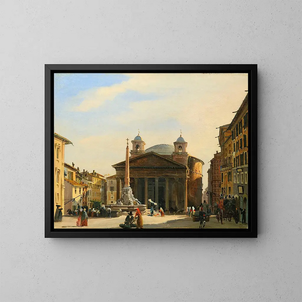 Le Panthéon de Rome - Ippolito Caffi — oprawiony obraz na ścianie