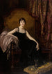 Portret eleganckiej damy i jej psa - Isaac Cohen — widok dzieła