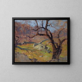 Widok w pobliżu Jalty - Isaac Levitan — oprawiony obraz na ścianie