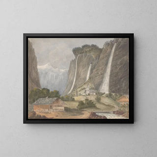 Kaskady Staubbach, Lauterbrunnen, Szwajcaria - Isaac Weld — oprawiony obraz na ścianie