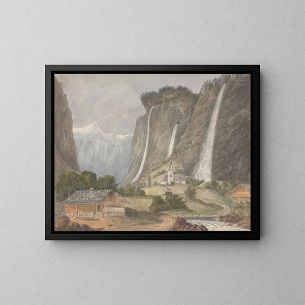 Kaskady Staubbach, Lauterbrunnen, Szwajcaria - Isaac Weld — oprawiony obraz na ścianie