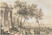 Scena fantastyczna portu z architekturą i postaciami - Isaac de Moucheron — widok dzieła