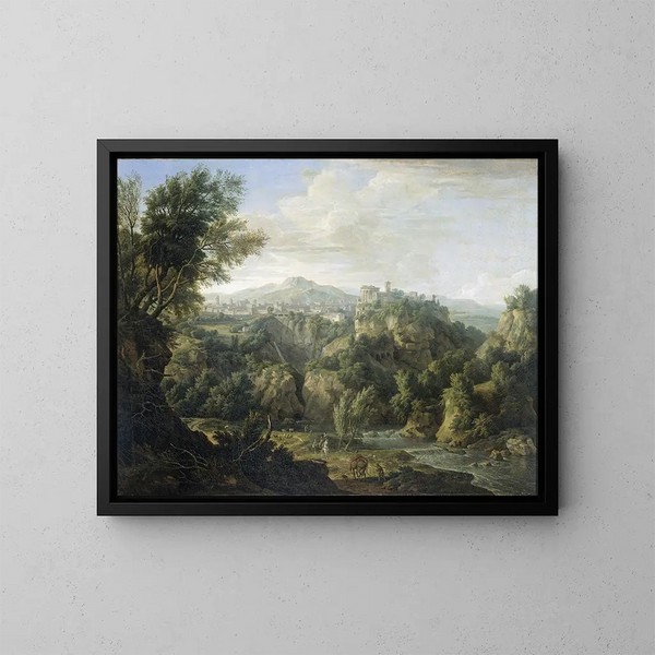 Widok Tivoli - Isaac de Moucheron — oprawiony obraz na ścianie