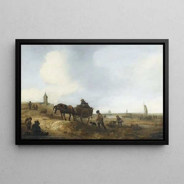 Isaac van Ostade - Scne de plage avec pcheurs.webp