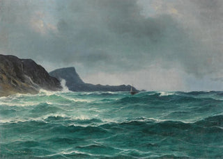 Isak Elias Refsnaes - Nordische Kste mit Segelboot.webp