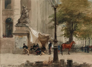 Isidore Pils - Campement dartillerie place de la Bourse 4 juin 1871.webp