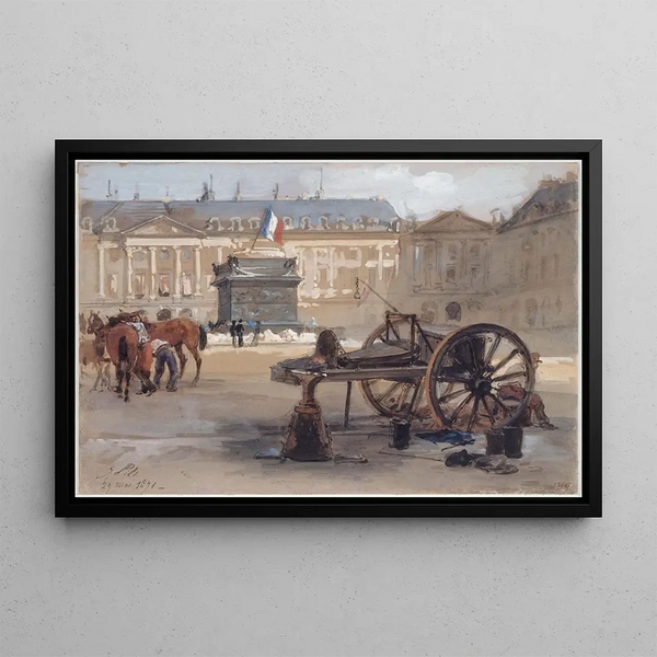 La place Vendôme après le renversement de la colonne - Isidore Pils — oprawiony obraz na ścianie
