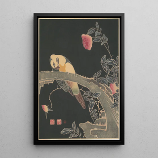 It Jakuch - Parrot on the Branch of a Flowering Rose Bush.webp