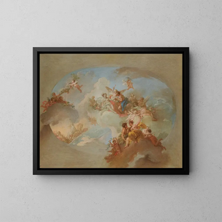 Italian School - A Bozetto With Flora And Zephyr Mars And Venus And The Signs Of The Zodiac.webp