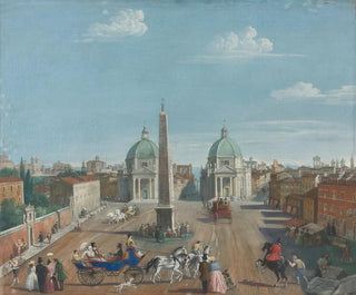 Rzym, widok na Piazza del Popolo - Szkoła włoska — widok dzieła