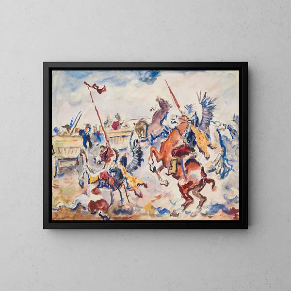 Hussards en combat - Ivan Ivanec — oprawiony obraz na ścianie