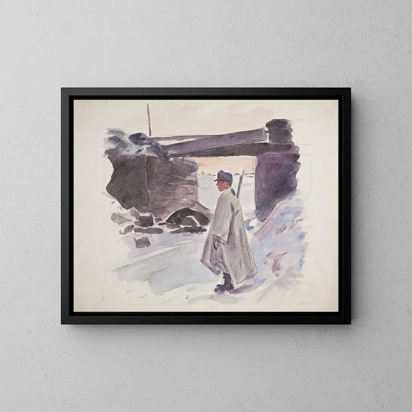 Legionu Ukraińskich Strzelców Sich 1914-1920 w szyku pod fortecą - Ivan Ivanec — oprawiony obraz na ścianie