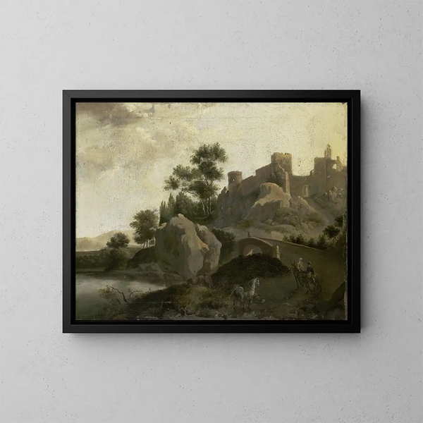 pejzaż włoski - Johann Georg Schieblius — oprawiony obraz na ścianie