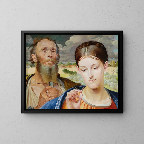 Muzyka, lewa skrzydło triptyku - Jacek Malczewski — oprawiony obraz na ścianie