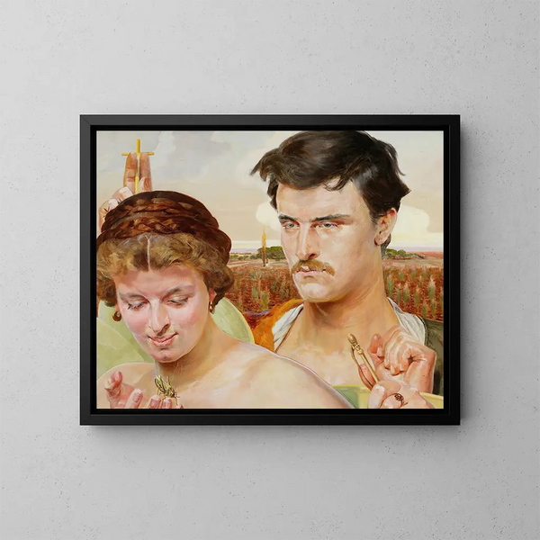 Muzyka, prawa skrzydło triptyku - Jacek Malczewski — oprawiony obraz na ścianie