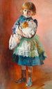 Portret Julii, córki artysty, z lalką - Jacek Malczewski — widok dzieła