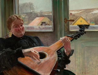 Portret siostry artysty Heleny z lutnią - Jacek Malczewski — widok dzieła