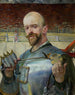 Autoportret w zbroi z skrzypcami - Jacek Malczewski — widok dzieła