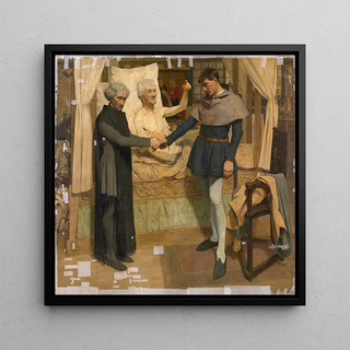 Jacob van Maerlant prédisant Jan Breydel et Pieter de Coninck la libération de la Flandre sur son lit de mort - Jan van Beers