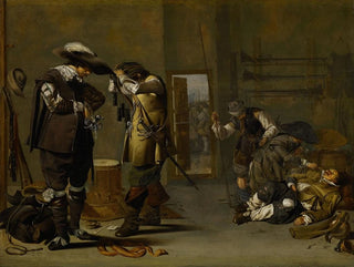 Żołnierze uzbrajający się - Jacob Duck — widok dzieła