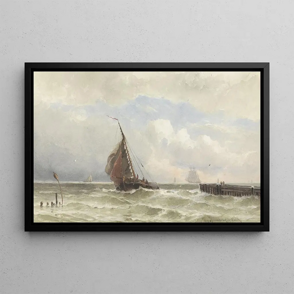 Jacob Eduard van Heemskerck van Beest - Haven van Vlissingen met inkomende zeilschip.webp