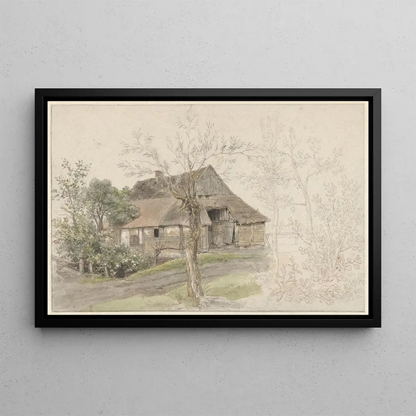 Jacob Ernst Marcus - Boerenhuis met bomen te Delden.webp