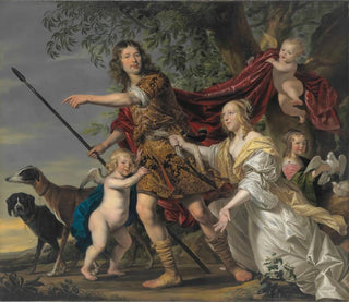 Portret damy i dżentelmena w Wenus i Adonisie - Jacob Frans van der Merck — widok dzieła