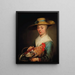 Młoda kobieta w kapeluszu słomkowym, trzymająca kurę i kosz z jajkami - Jacob Gerritsz. Cuyp — oprawiony obraz na ścianie
