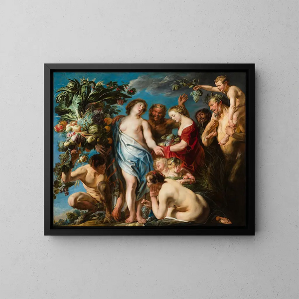 Układanka o symbolice płodności - Jacob Jordaens — oprawiony obraz na ścianie