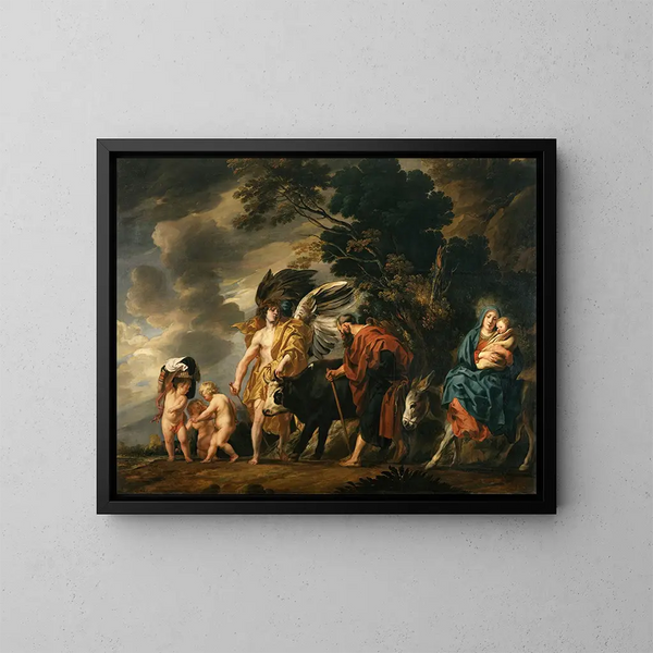 Ucieczka Świętej Rodziny do Egiptu - Jacob Jordaens — oprawiony obraz na ścianie