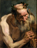 Stary satyr trzymający flet - Jacob Jordaens — widok dzieła