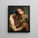 Stary satyr trzymający flet - Jacob Jordaens — oprawiony obraz na ścianie