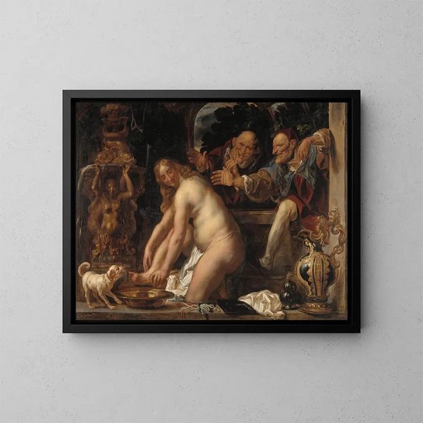 Susanne et les vieillards - Jacob Jordaens — oprawiony obraz na ścianie