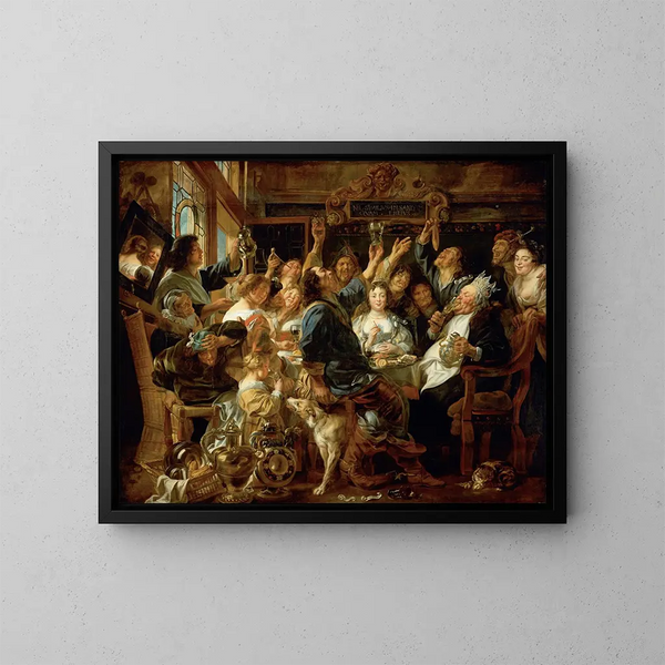 La Fête du Roi des Haricots - Jacob Jordaens — oprawiony obraz na ścianie