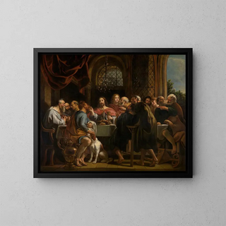 Le Dernier Souper - Jacob Jordaens — oprawiony obraz na ścianie